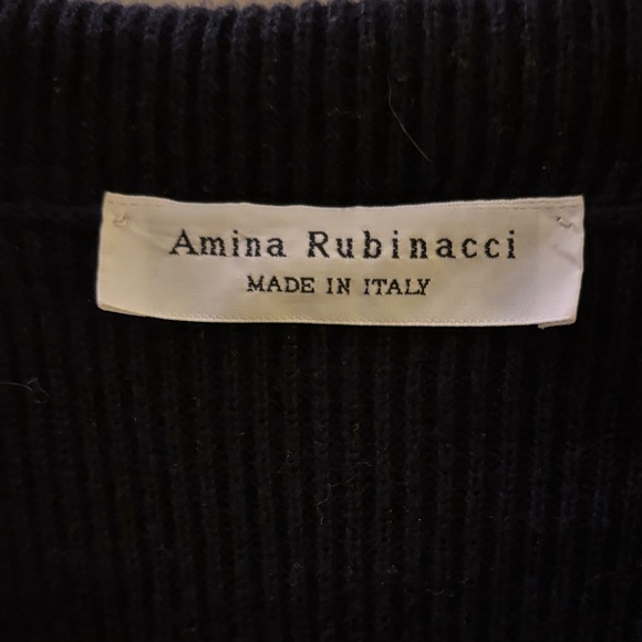 Amina Rubinacci Blue Cotton Sweater Blazer Size 40 Made in Italy - Picture 2 of 9